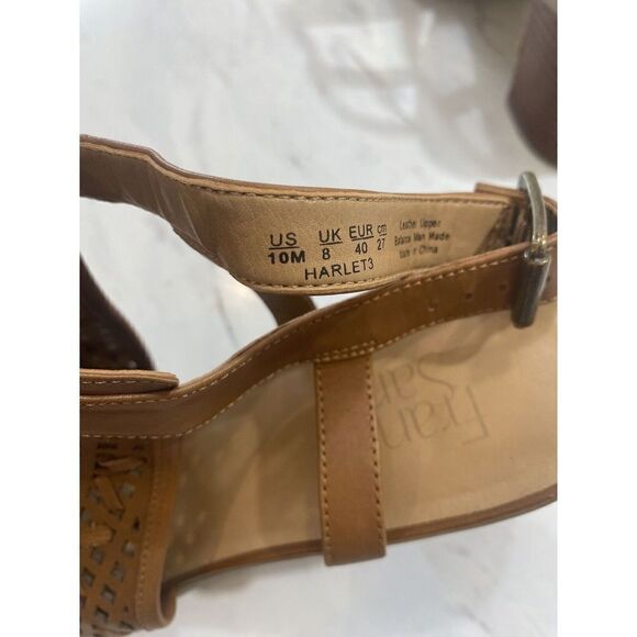 Franco Sarto Harlet Women's Brown Leather Slingback Peep Toe Sandals Size 10 - Picture 6 of 7